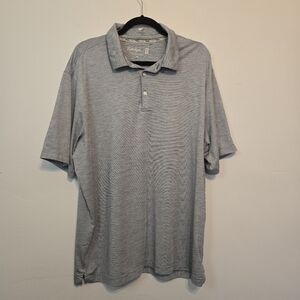 Walter Hagen Mens XL Blue and White Stripped Polo Shirt